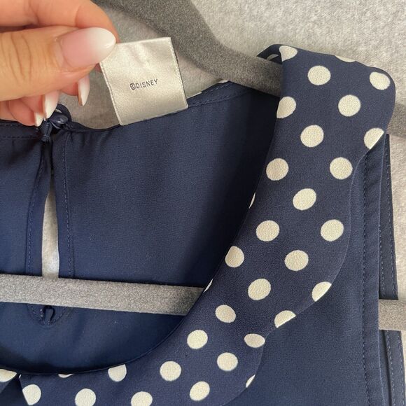 Disney Collection By LC Lauren Conrad Blouse Women Medium Minnie Mouse Polka Dot - Picture 5 of 13